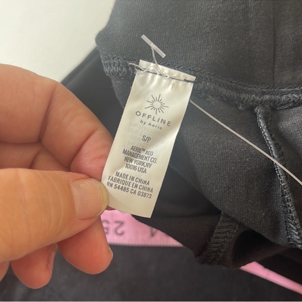 Aerie Offline OG Foldover High Rise Super Flare Leggings Black Small - Picture 14 of 14